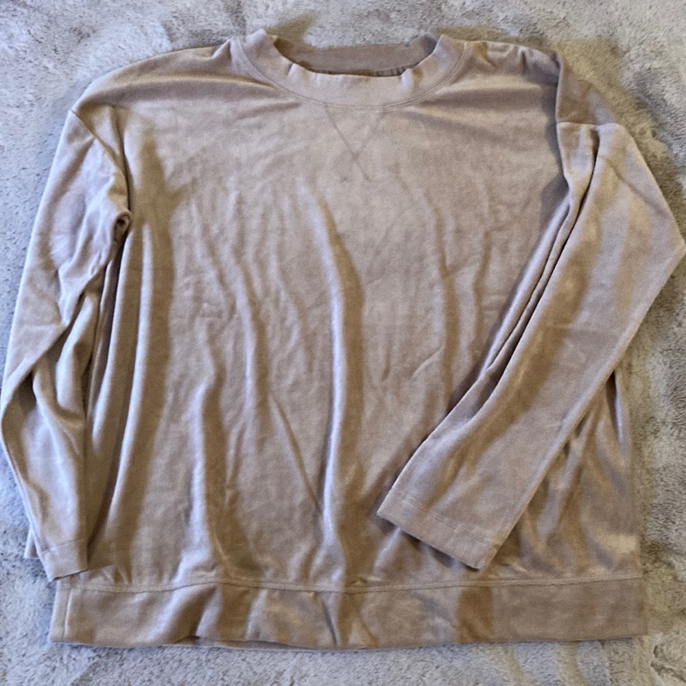 J. Jill Long Sleeve Velvet Champagne Pill-Over Sweater Large